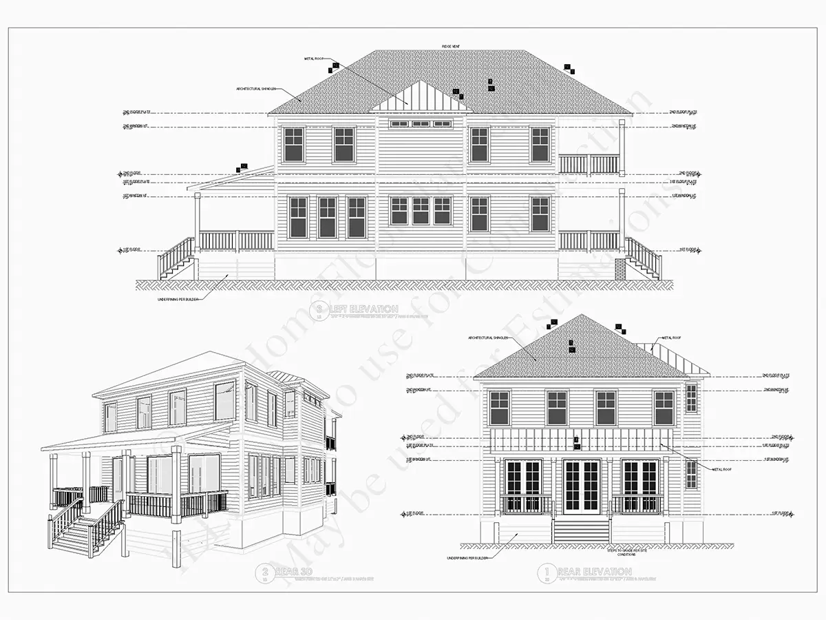 2-Story House Plan 2472 ft²: 3 Beds, Home Office, 3 Baths, Open Floor Plan, without Garage