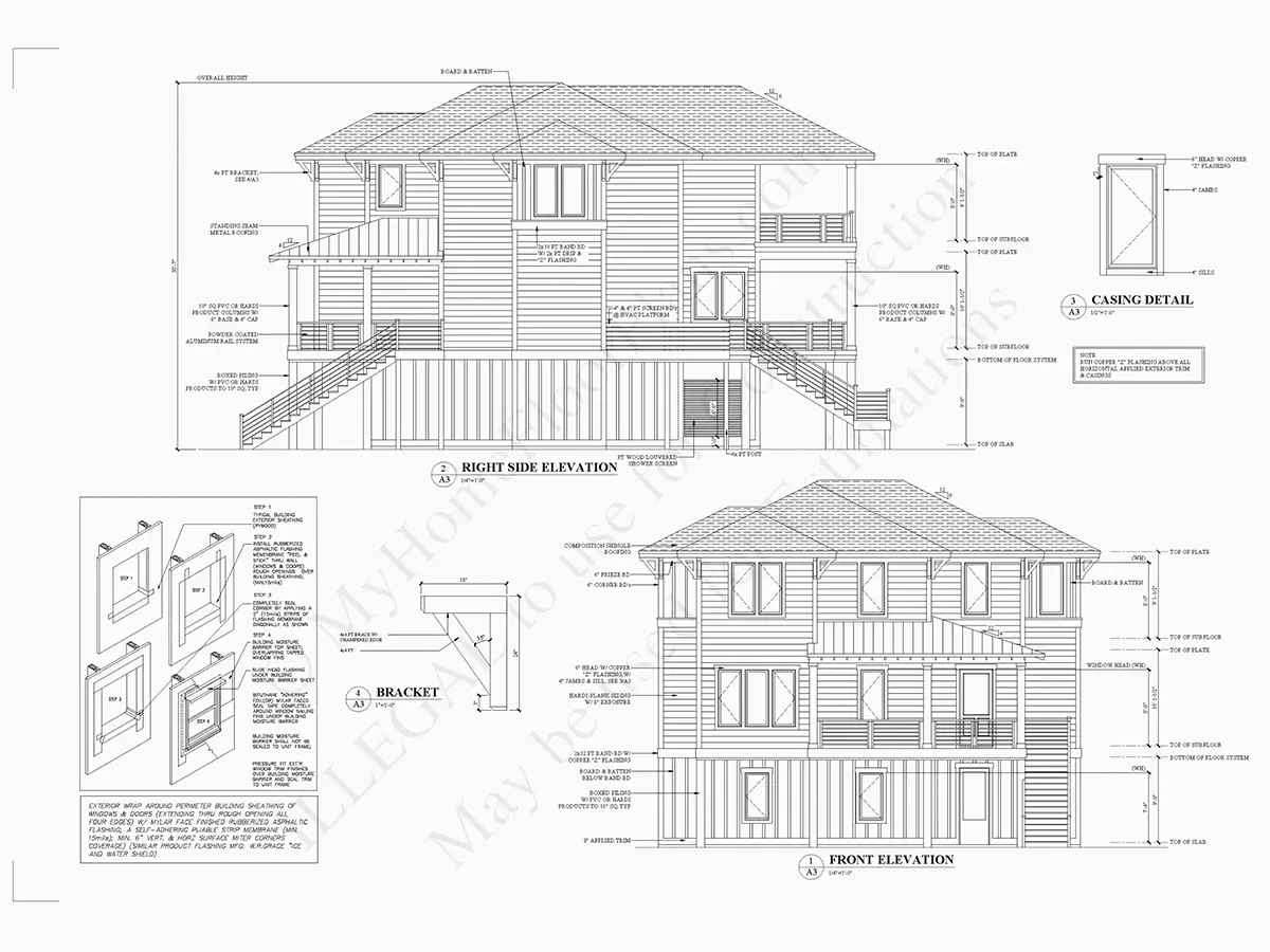 3-Story House Plan 3420 ft²: 4 Beds, 3.5 Baths, Open Floor Plan, 2-Car Garage