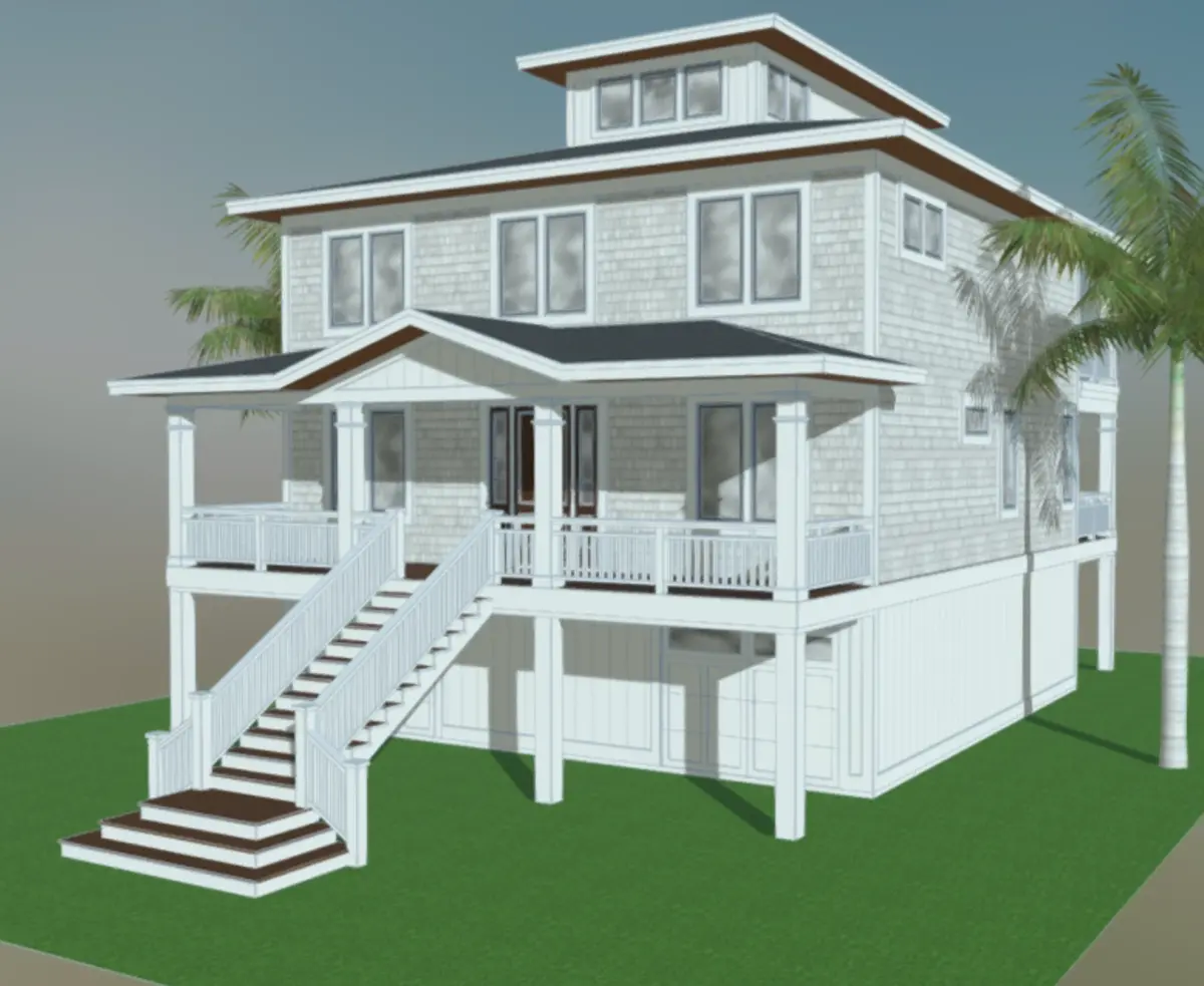 3-Story House Plan 3166 ft²: 6 Beds, 4.5 Baths, Open Floor Plan, 2-Car Garage