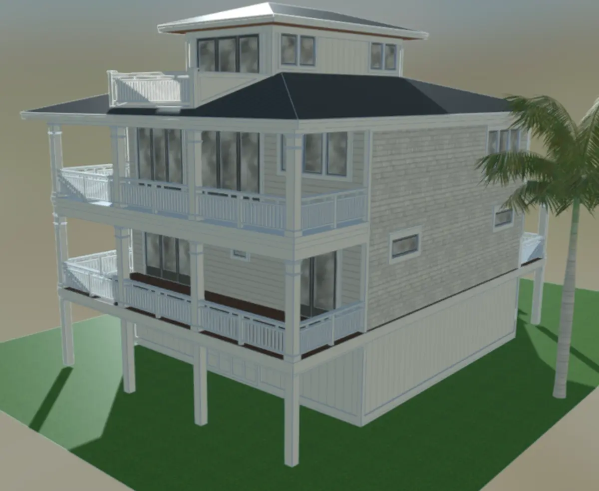 3-Story House Plan 3166 ft²: 6 Beds, 4.5 Baths, Open Floor Plan, 2-Car Garage