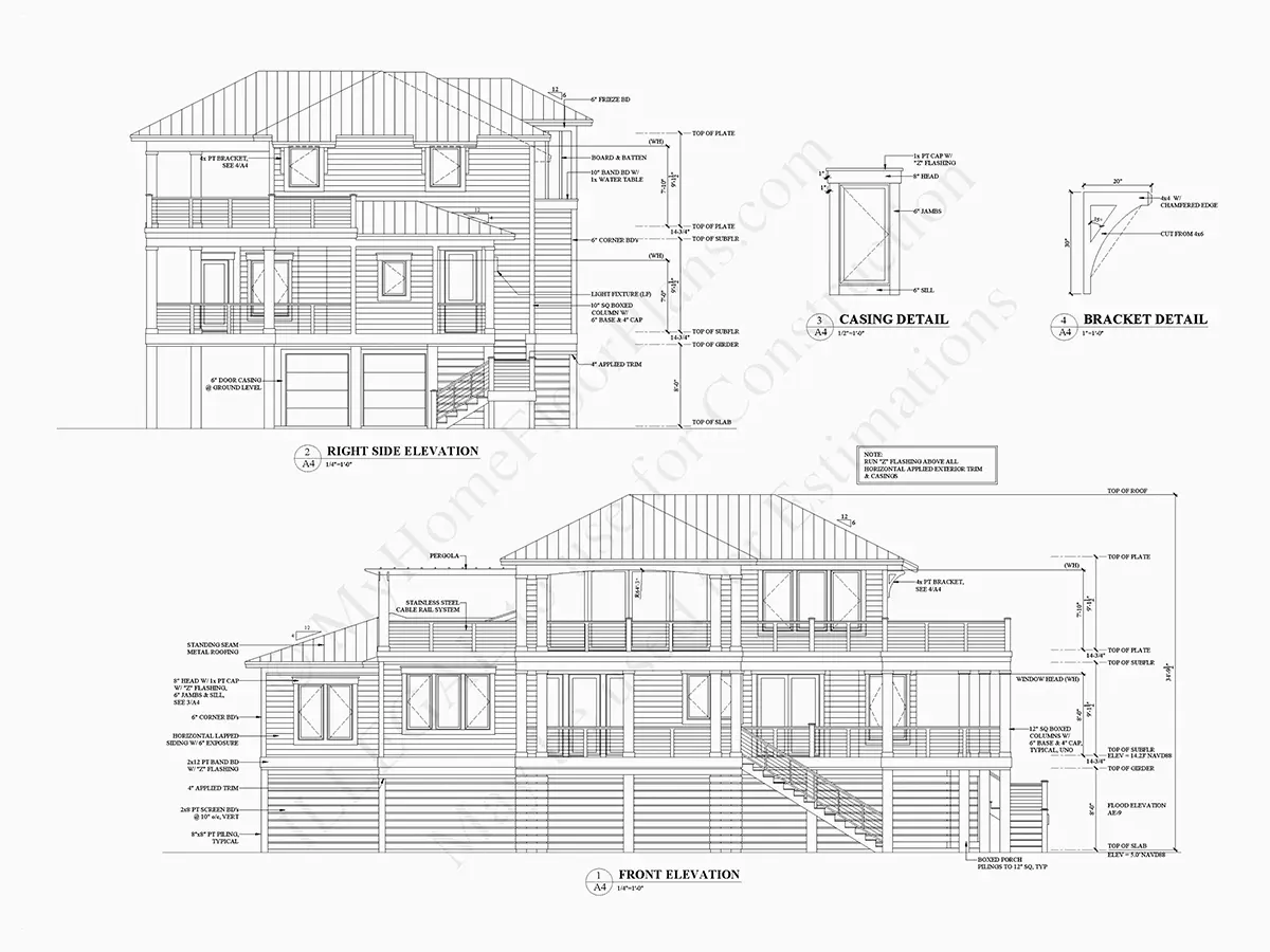 3-Story House Plan 2955 ft²: 4 Beds, 5.5 Baths, Open Floor Plan, 2-Car Garage