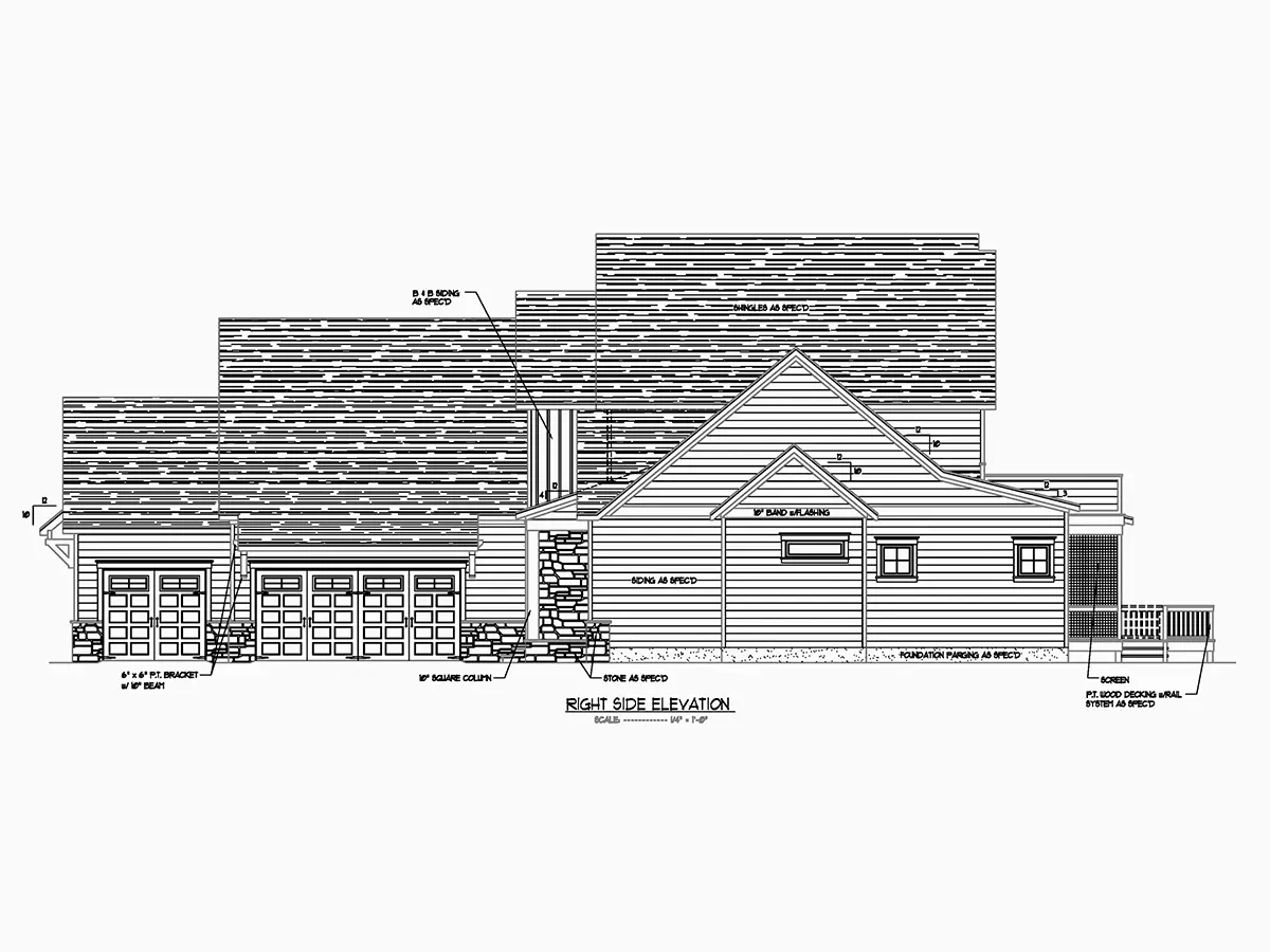 1.5-Story House Plan 4343 ft²: 3 Beds, Home Office, 4.5 Baths, Open Floor Plan, 3-Car Garage
