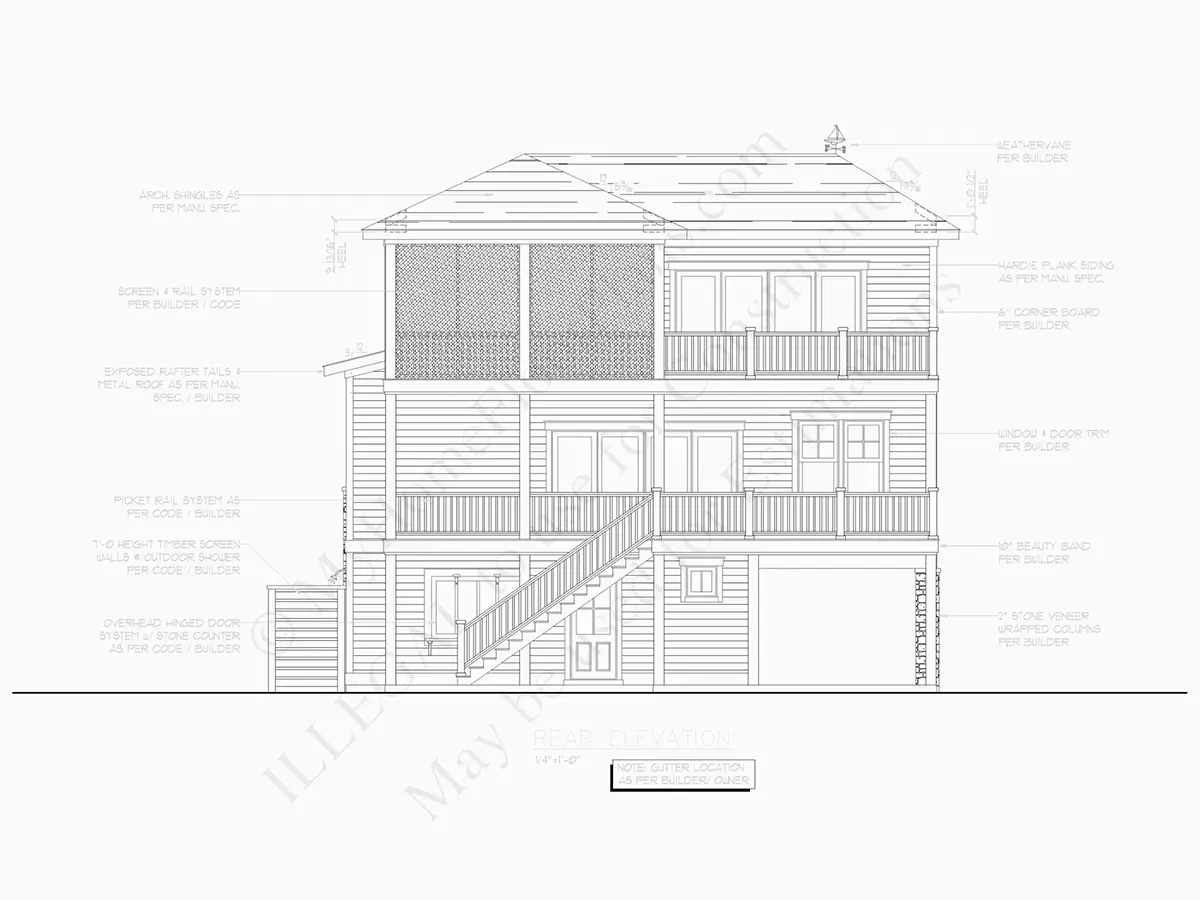3-Story House Plan 2744 ft²: 4 Beds, 4 Baths, Open Floor Plan, 4-Car Garage