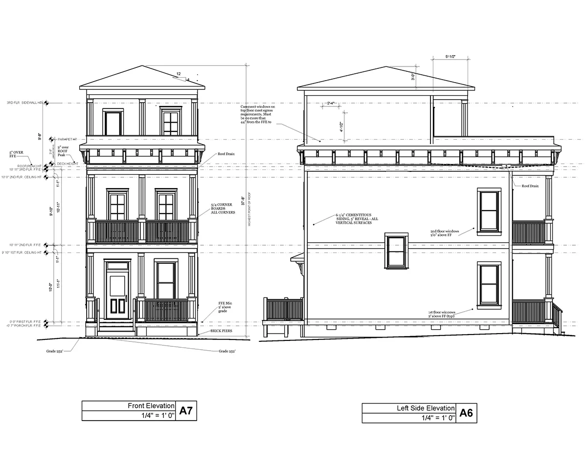 3-Story House Plan 1260 ft²: 2 Beds, 3.5 Baths, Open Floor Plan, without Garage