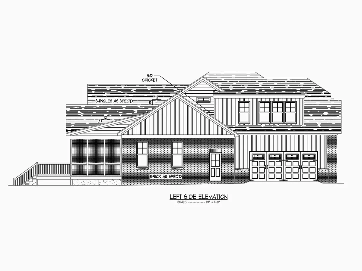 1.5-Story House Plan 2983 ft²: 3 Beds, Home Office, 3.5 Baths, Open Floor Plan, 3-Car Garage