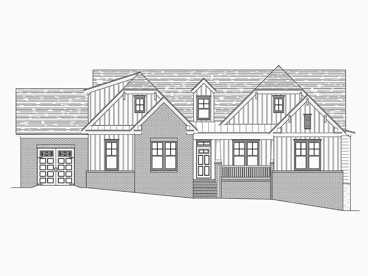 1.5-Story House Plan 2983 ft²: 3 Beds, Home Office, 3.5 Baths, Open Floor Plan, 3-Car Garage
