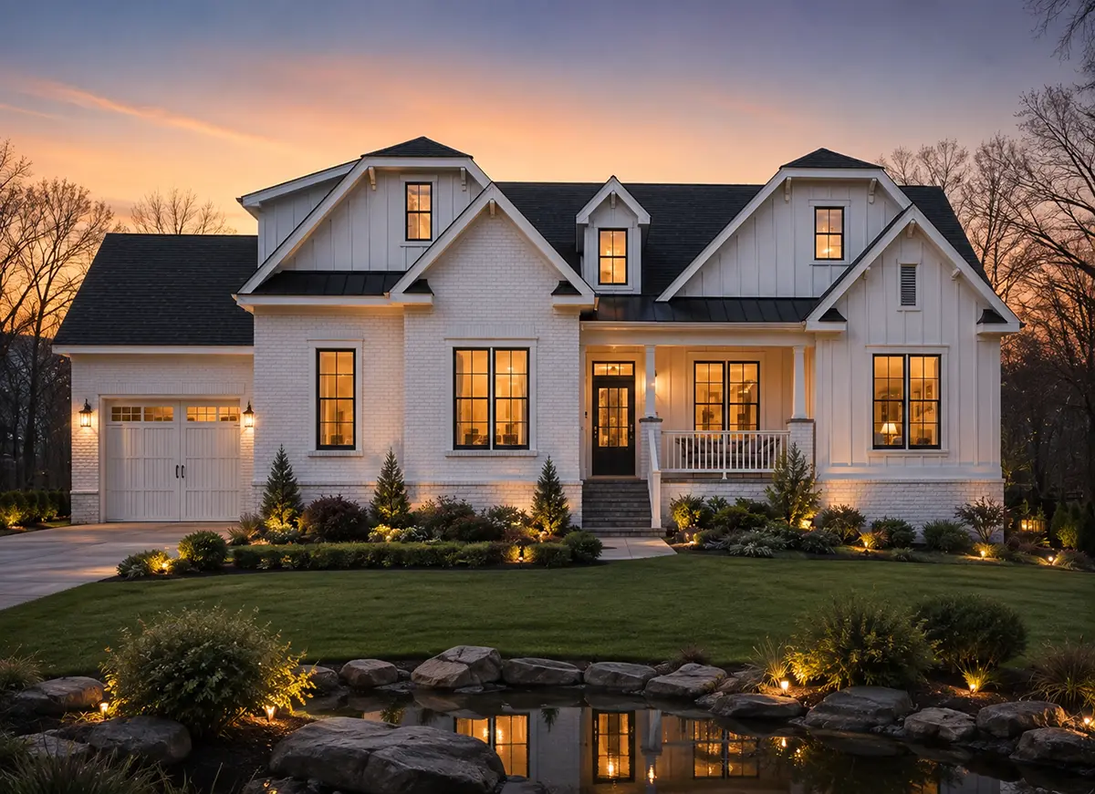 1.5-Story House Plan 2983 ft²: 3 Beds, Home Office, 3.5 Baths, Open Floor Plan, 3-Car Garage