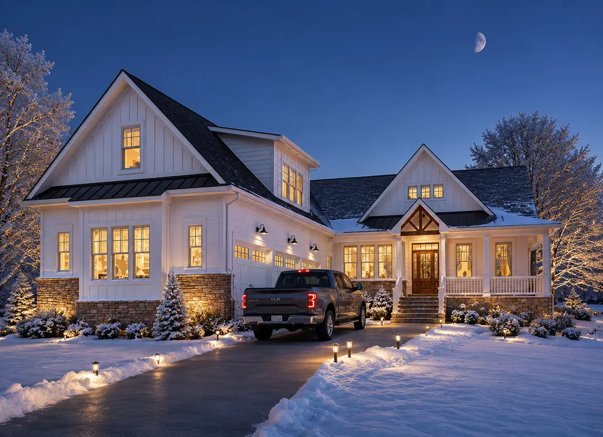 1.5-Story House Plan 3507 ft²: 4 Beds, Home Office, 3.5 Baths, Open Floor Plan, 3-Car Garage