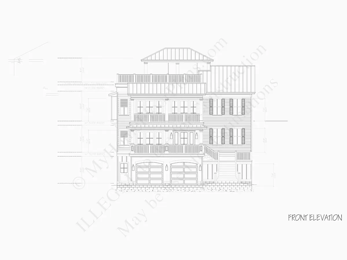 3-Story House Plan 5091 ft²: 5 Beds, 5 Baths, Open Floor Plan, 2-Car Garage