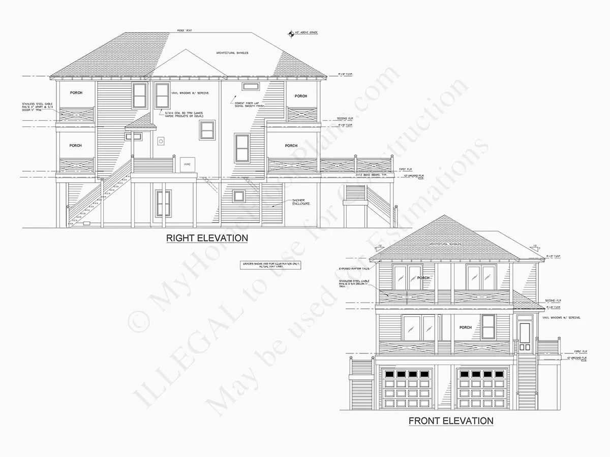 3-Story House Plan 2342 ft²: 4 Beds, 3.5 Baths, Open Floor Plan, 2-Car Garage