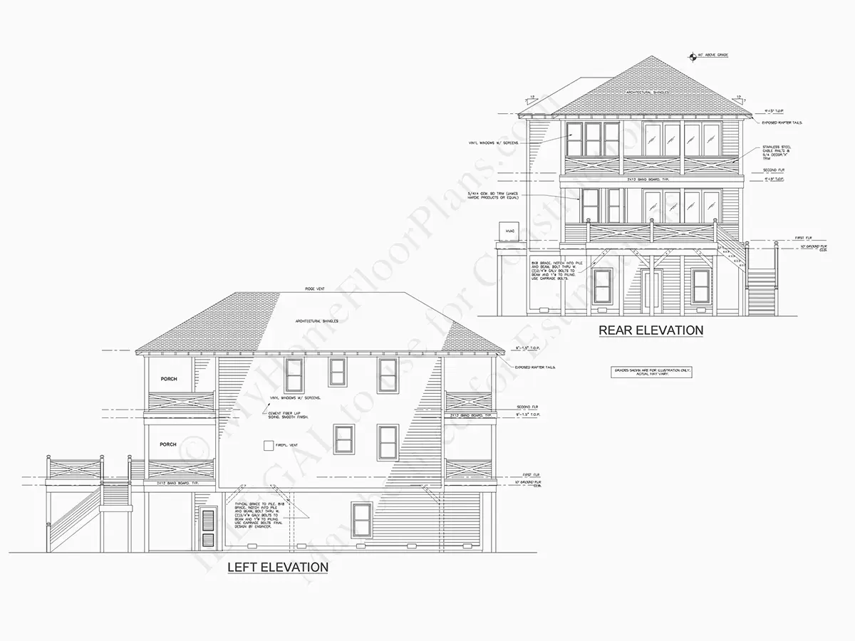 3-Story House Plan 2342 ft²: 4 Beds, 3.5 Baths, Open Floor Plan, 2-Car Garage