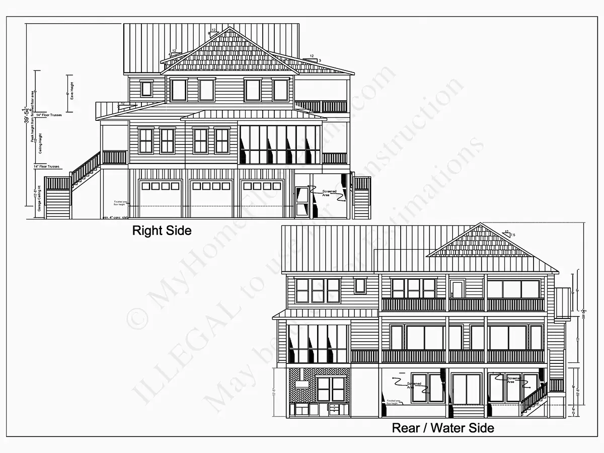 3-Story House Plan 4070 ft²: 5 Beds, Home Office, 5.5 Baths, Open Floor Plan, 3-Car Garage