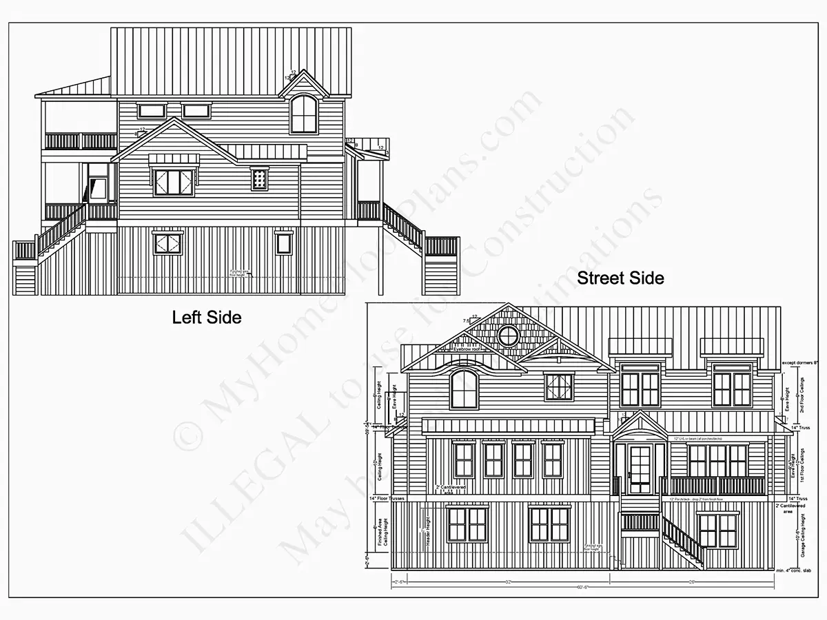 3-Story House Plan 4070 ft²: 5 Beds, Home Office, 5.5 Baths, Open Floor Plan, 3-Car Garage