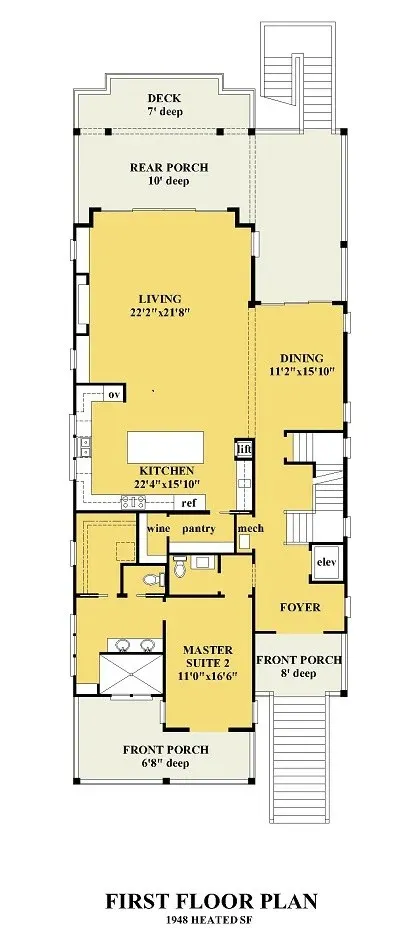 3-Story House Plan 3835 ft²: 5 Beds, 4.5 Baths, Open Floor Plan, 4-Car Garage