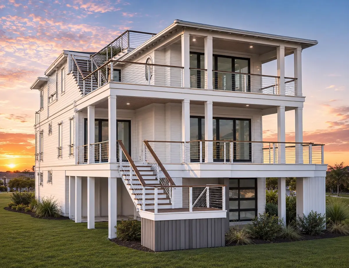 3-Story House Plan 3835 ft²: 5 Beds, 4.5 Baths, Open Floor Plan, 4-Car Garage
