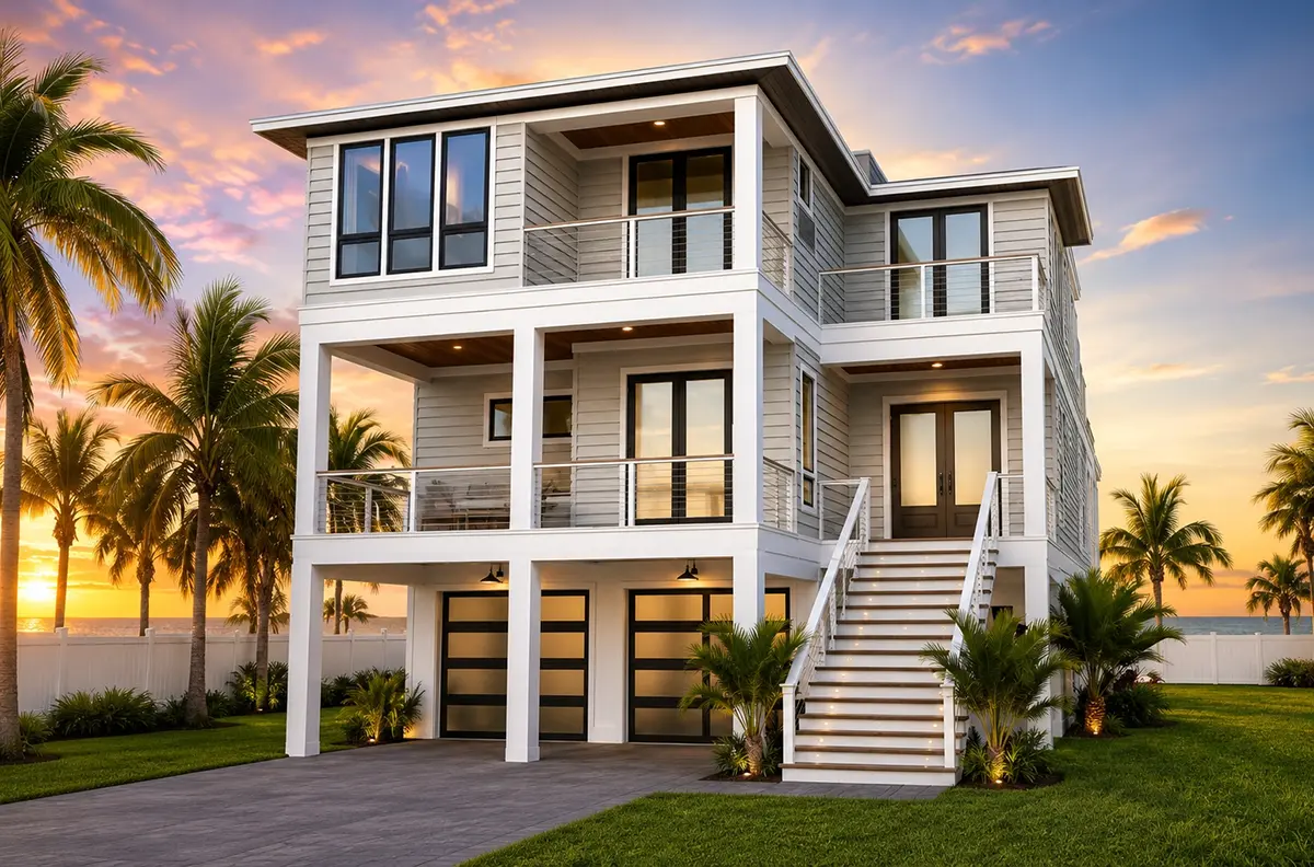 3-Story House Plan 3835 ft²: 5 Beds, 4.5 Baths, Open Floor Plan, 4-Car Garage