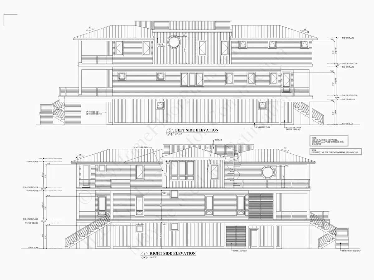 3-Story House Plan 3835 ft²: 5 Beds, 4.5 Baths, Open Floor Plan, 4-Car Garage