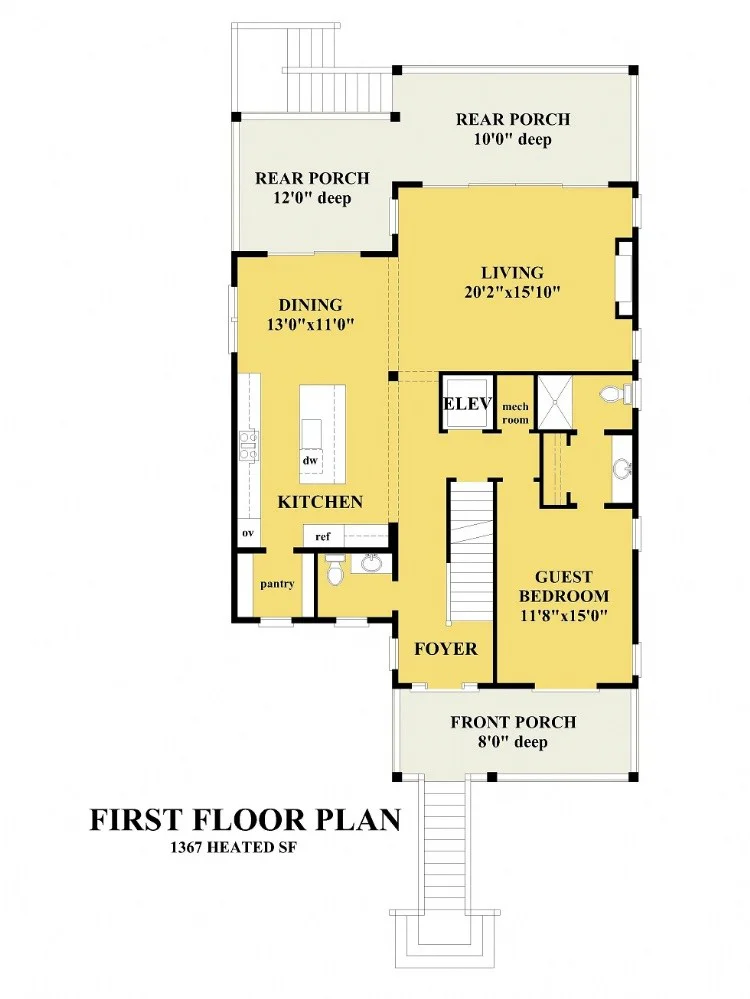 3-Story House Plan 2669 ft²: 4 Beds, 3.5 Baths, Open Floor Plan, 2-Car Garage