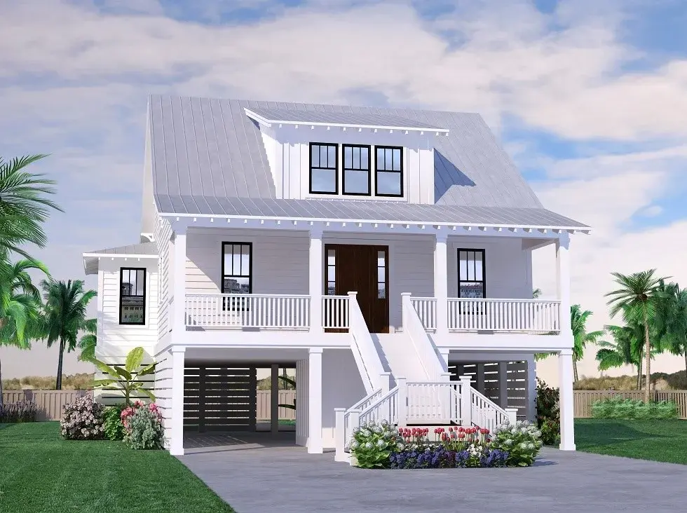 3-Story House Plan 2215 ft²: 4 Beds, 2.5 Baths, Open Floor Plan, 4-Car Garage