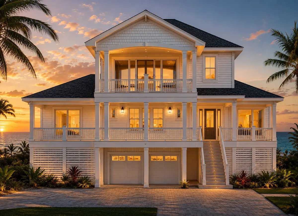3-Story House Plan 2943 ft²: 5 Beds, Home Office, 4 Baths, Open Floor Plan, 2-Car Garage