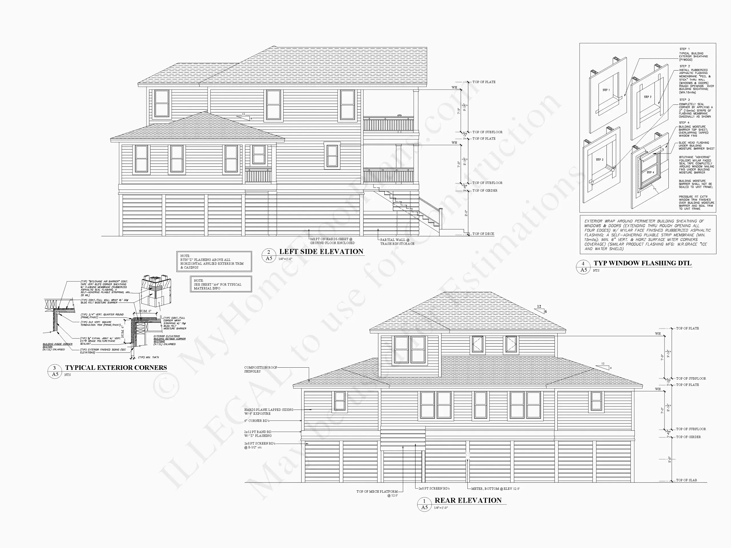 3-Story House Plan 2943 ft²: 5 Beds, Home Office, 4 Baths, Open Floor Plan, 2-Car Garage