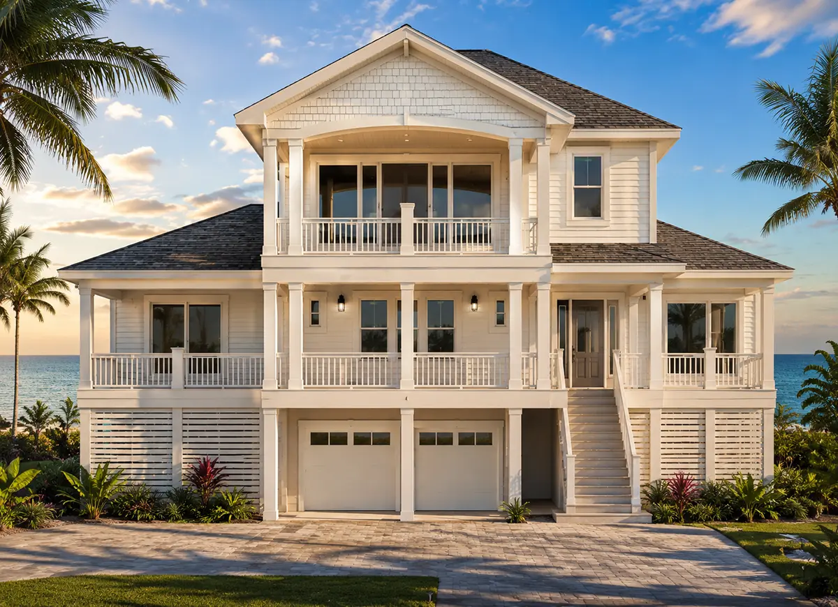 3-Story House Plan 2943 ft²: 5 Beds, Home Office, 4 Baths, Open Floor Plan, 2-Car Garage
