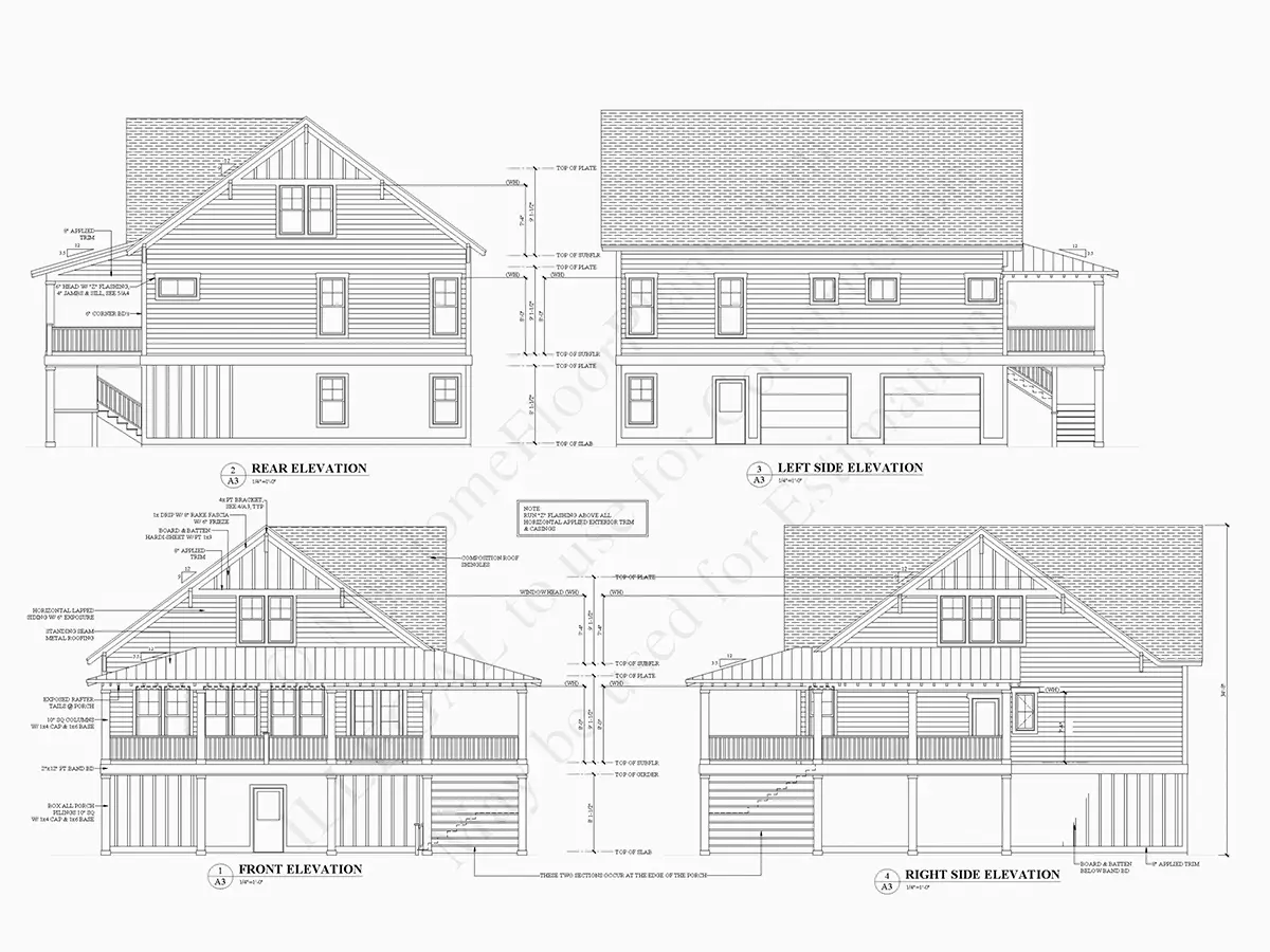 3-Story House Plan 2048 ft²: 3 Beds, 2.5 Baths, Open Floor Plan, 3-Car Garage