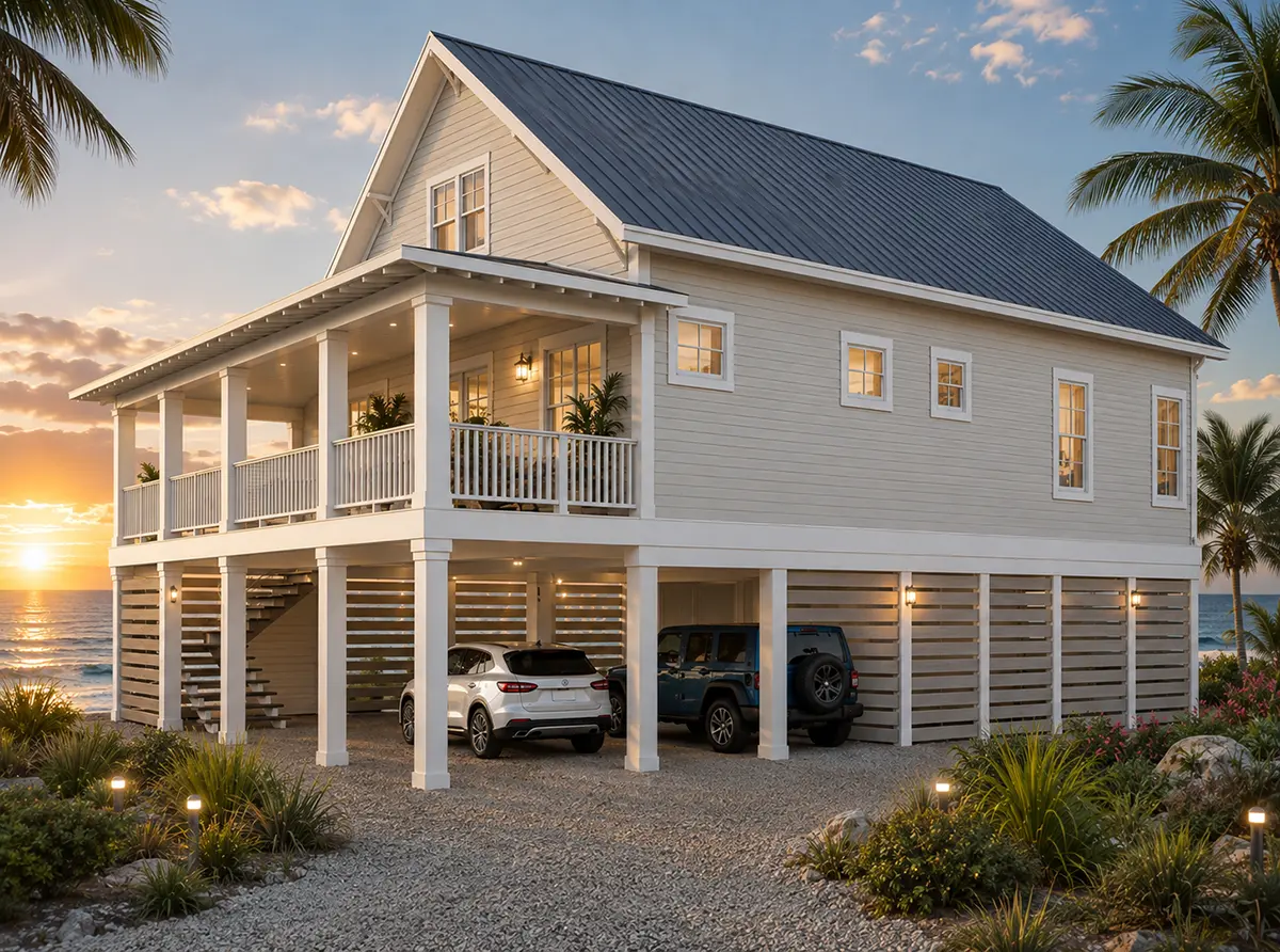 3-Story House Plan 2048 ft²: 3 Beds, 2.5 Baths, Open Floor Plan, 3-Car Garage