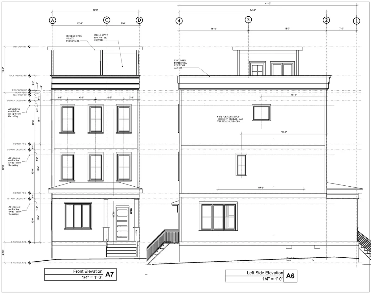 3-Story House Plan 2248 ft²: 3 Beds, Home Office, 3 Baths, Open Floor Plan, without Garage