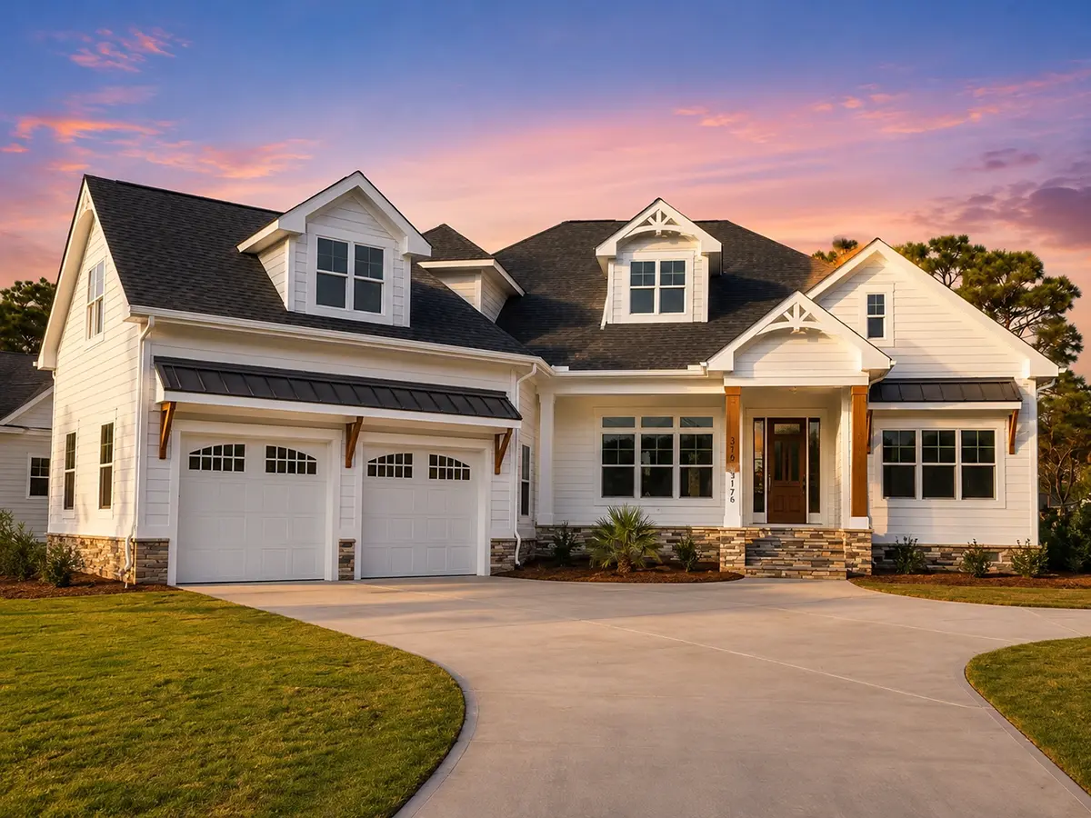 1.5-Story House Plan 3251 ft²: 4 Beds, 3 Baths, Open Floor Plan, 2-Car Garage