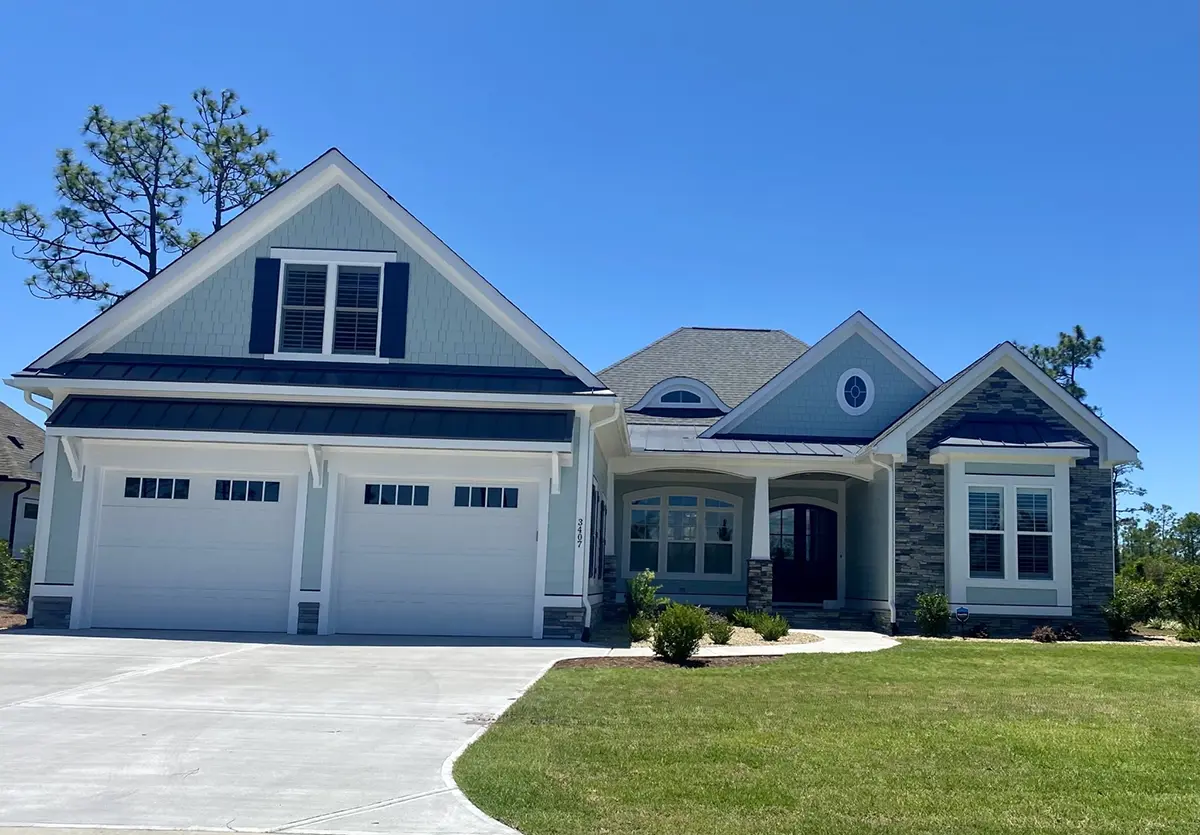 1.5-Story House Plan 2709 ft²: 2 Beds, Home Office, 4 Baths, Open Floor Plan, 2-Car Garage