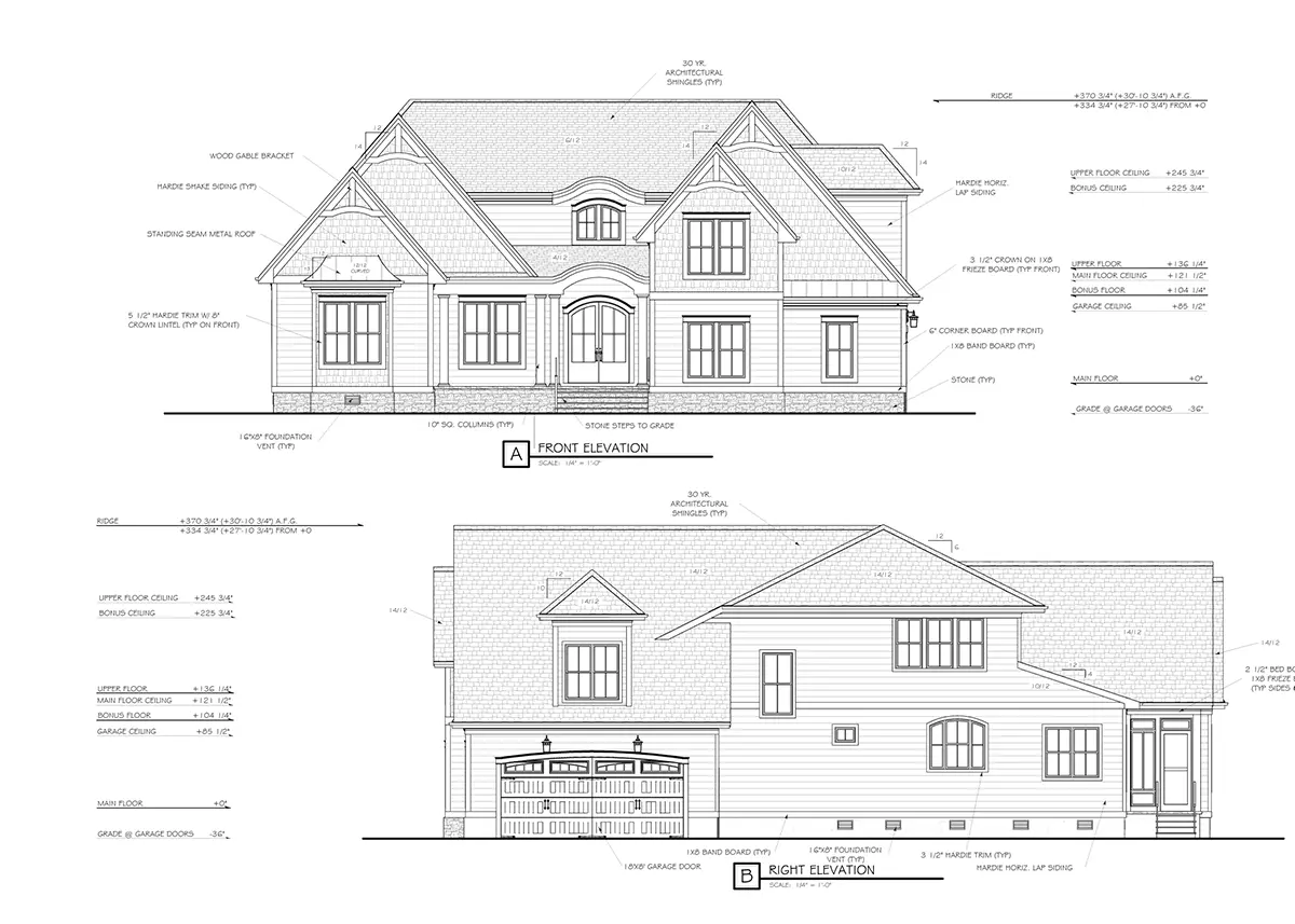 1.5-Story House Plan 3273 ft²: 3 Beds, Home Office, 3.5 Baths, Open Floor Plan, 2-Car Garage