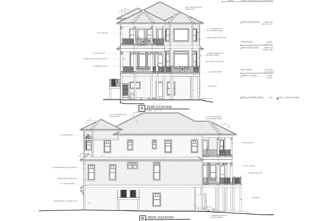 3-Story House Plan 3821 ft²: 4 Beds, Home Office, 4 Baths, Open Floor Plan, 2-Car Garage