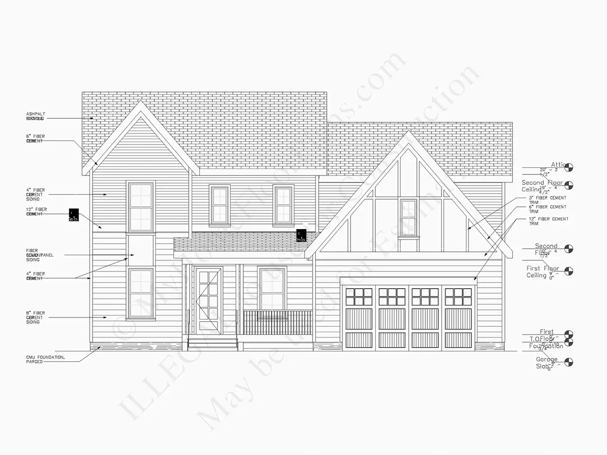 2-Story House Plan 2649 ft²: 4 Beds, Home Office, 3.5 Baths, Open Floor Plan, 2-Car Garage
