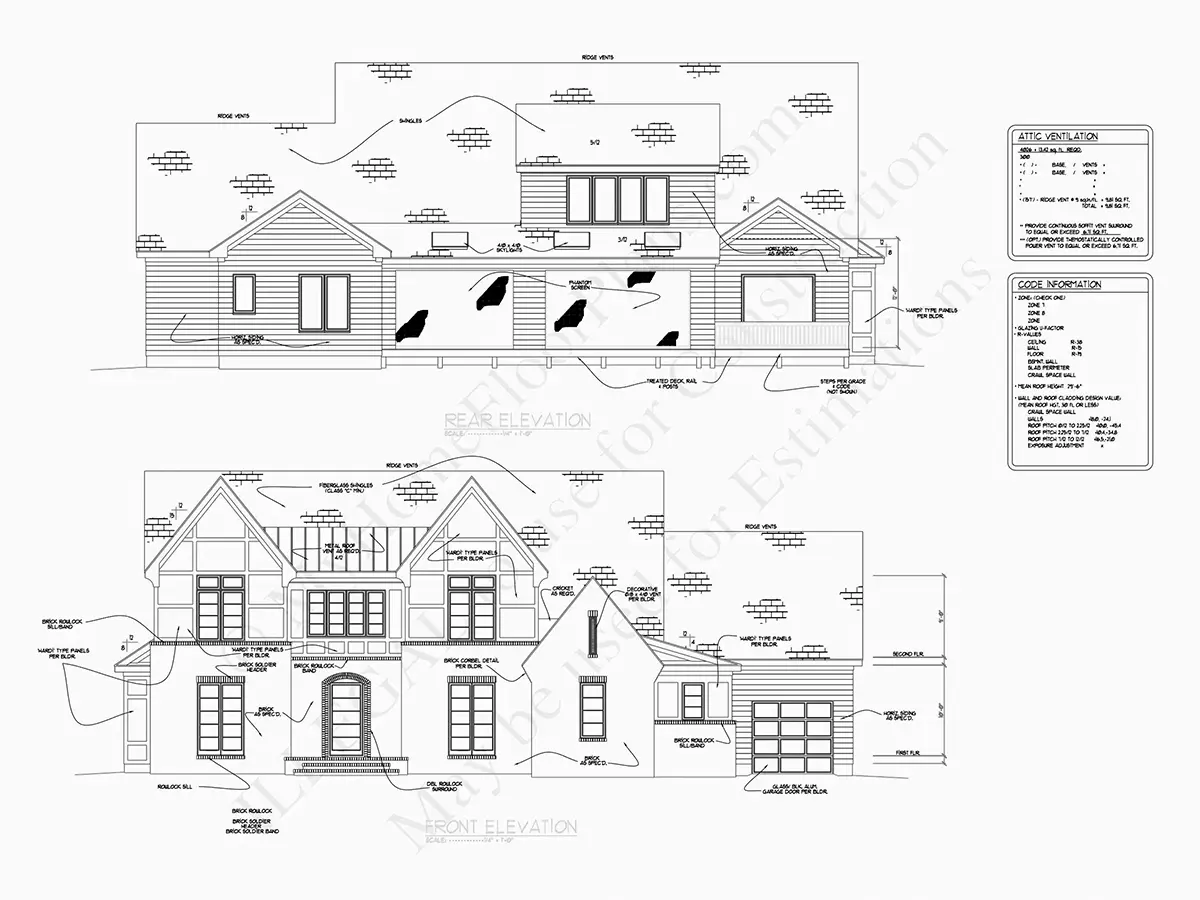2-Story House Plan 4101 ft²: 4 Beds, 4.5 Baths, Open Floor Plan, 3-Car Garage
