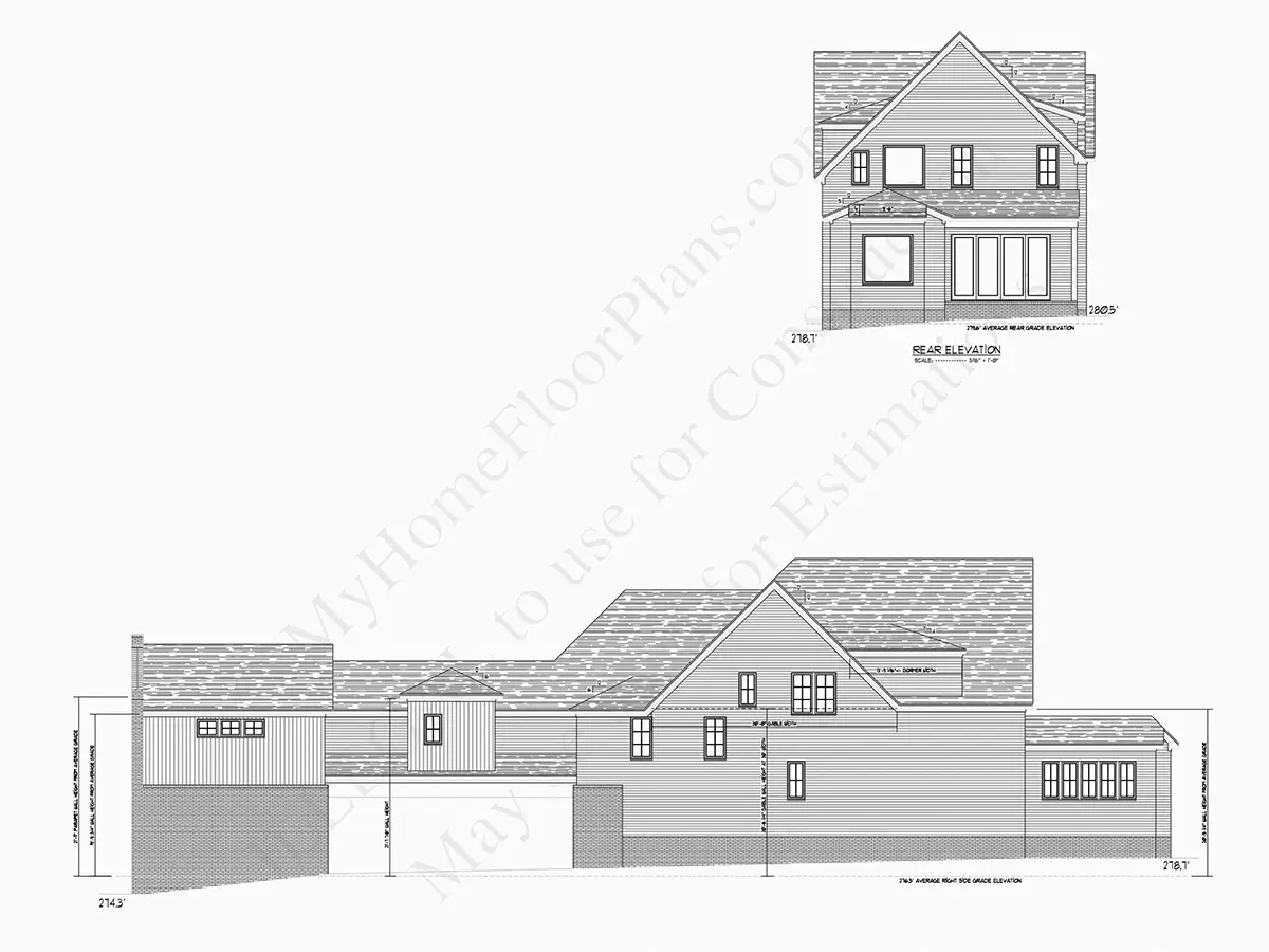 2-Story House Plan with Basement 4452 ft²: 4 Beds, Home Office, 5.5 Baths, Open Floor Plan, 2-Car Garage
