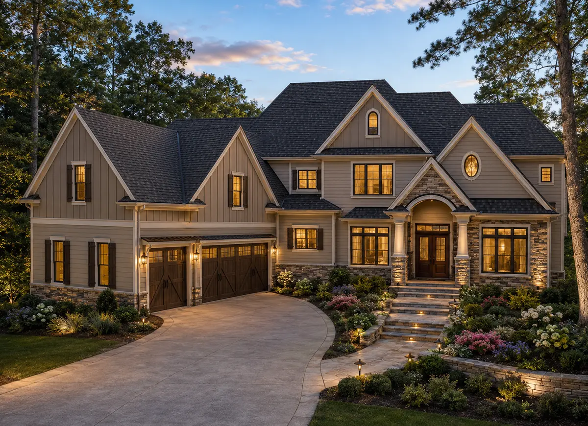 Main Images 2 – 2-Story House Plan 5350 ft²: 4 Beds, Home Office, 5 Baths, Open Floor Plan, 3-Car Garage — 82132R