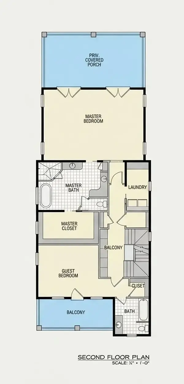 Second Floor 26 – 3-Story House Plan 4005 ft²: 3 Beds, 4 Baths, Open Floor Plan, 2-Car Garage — 58990R