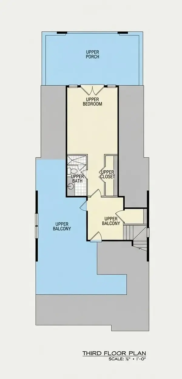Third Floor 27 – 3-Story House Plan 4005 ft²: 3 Beds, 4 Baths, Open Floor Plan, 2-Car Garage — 58990R