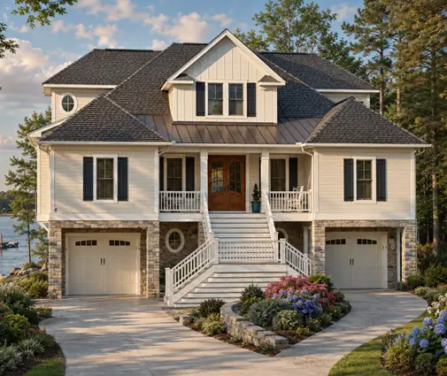 Thumbnail 1 – 3-Story House Plan 4670 ft²: 4 Beds, Home Office, 3.5 Baths, Open Floor Plan, 2-Car Garage — 92833R