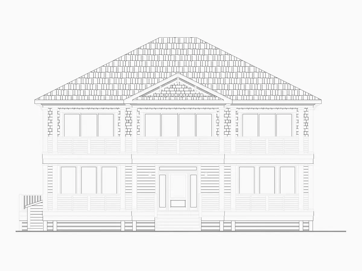 Exterior Elevations 22 – 2-Story House Plan 2966 ft²: 4 Beds, 4.5 Baths, 3-Car Garage — 10386R
