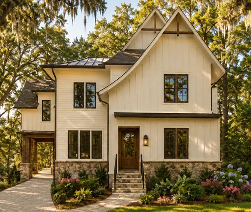Thumbnail 1 – 2-Story House Plan 4448 ft²: 5 Beds, 4.5 Baths, Open Floor Plan, 1-Car Garage — 95263R