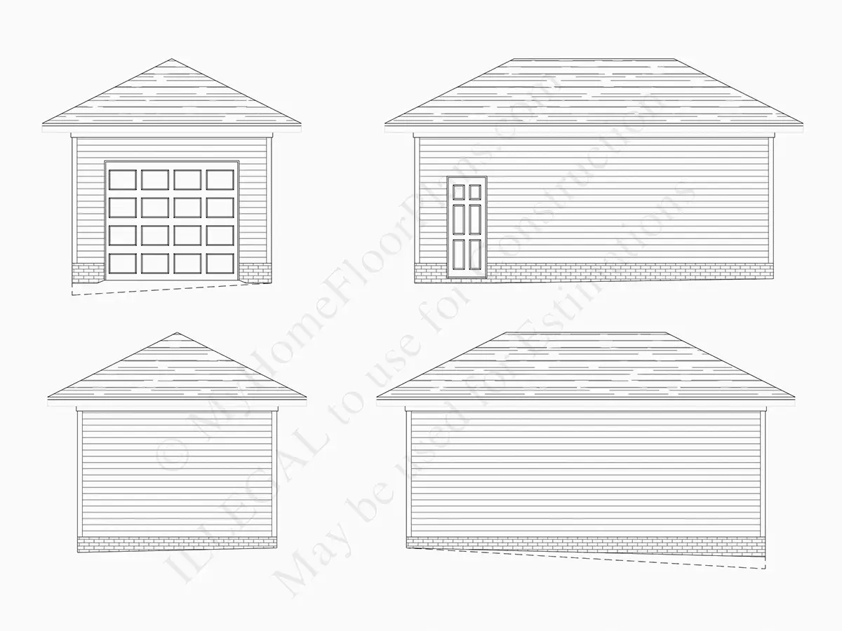Exterior Elevations 21 – 2-Story House Plan 4448 ft²: 5 Beds, 4.5 Baths, Open Floor Plan, 1-Car Garage — 95263R