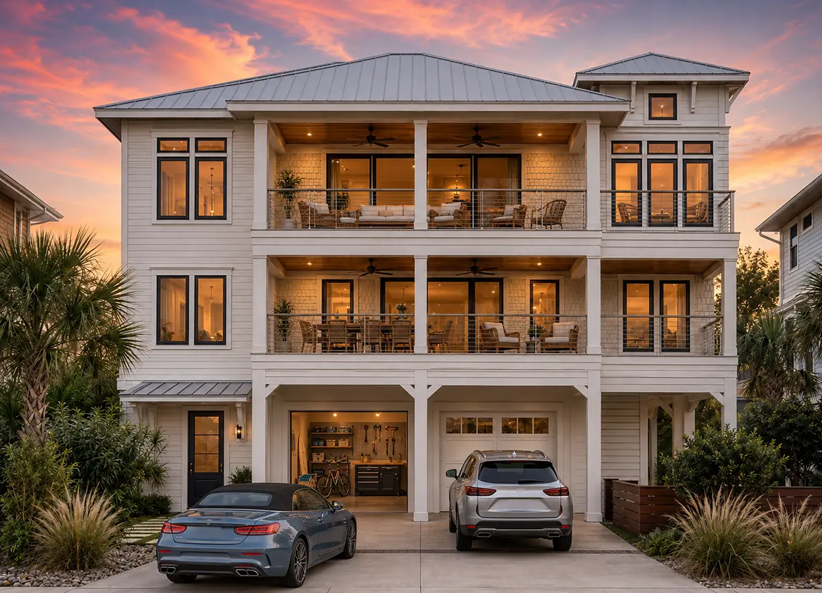 Main Images 3 – 3-Story House Plan 3315 ft²: 4 Beds, 4.5 Baths, Open Floor Plan, 2-Car Garage — 90946R