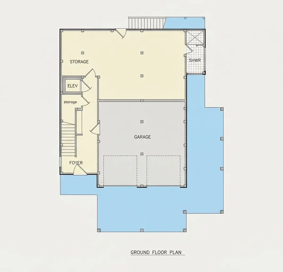 Basement 9 – 3-Story House Plan 3315 ft²: 4 Beds, 4.5 Baths, Open Floor Plan, 2-Car Garage — 90946R