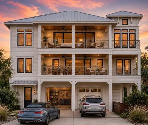 Thumbnail 1 – 3-Story House Plan 3315 ft²: 4 Beds, 4.5 Baths, Open Floor Plan, 2-Car Garage — 90946R