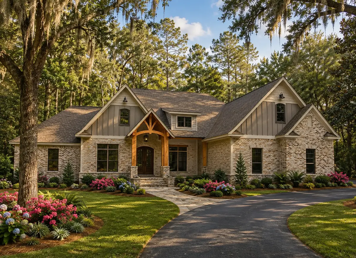 Main Images 3 – 1.5-Story House Plan 2589 ft²: 4 Beds, 3.5 Baths, Open Floor Plan, 2-Car Garage — 14691R