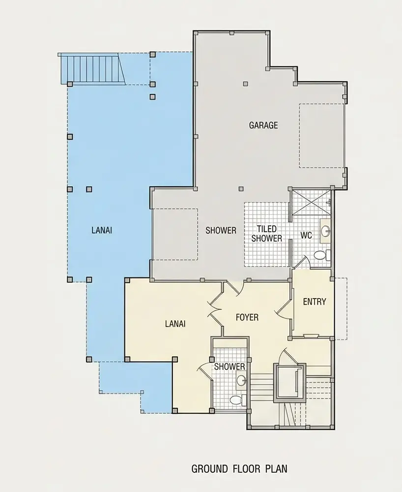 Basement 11 – 3-Story House Plan 2295 ft²: 4 Beds, Home Office, 5.5 Baths, Open Floor Plan, 2-Car Garage — 89404R