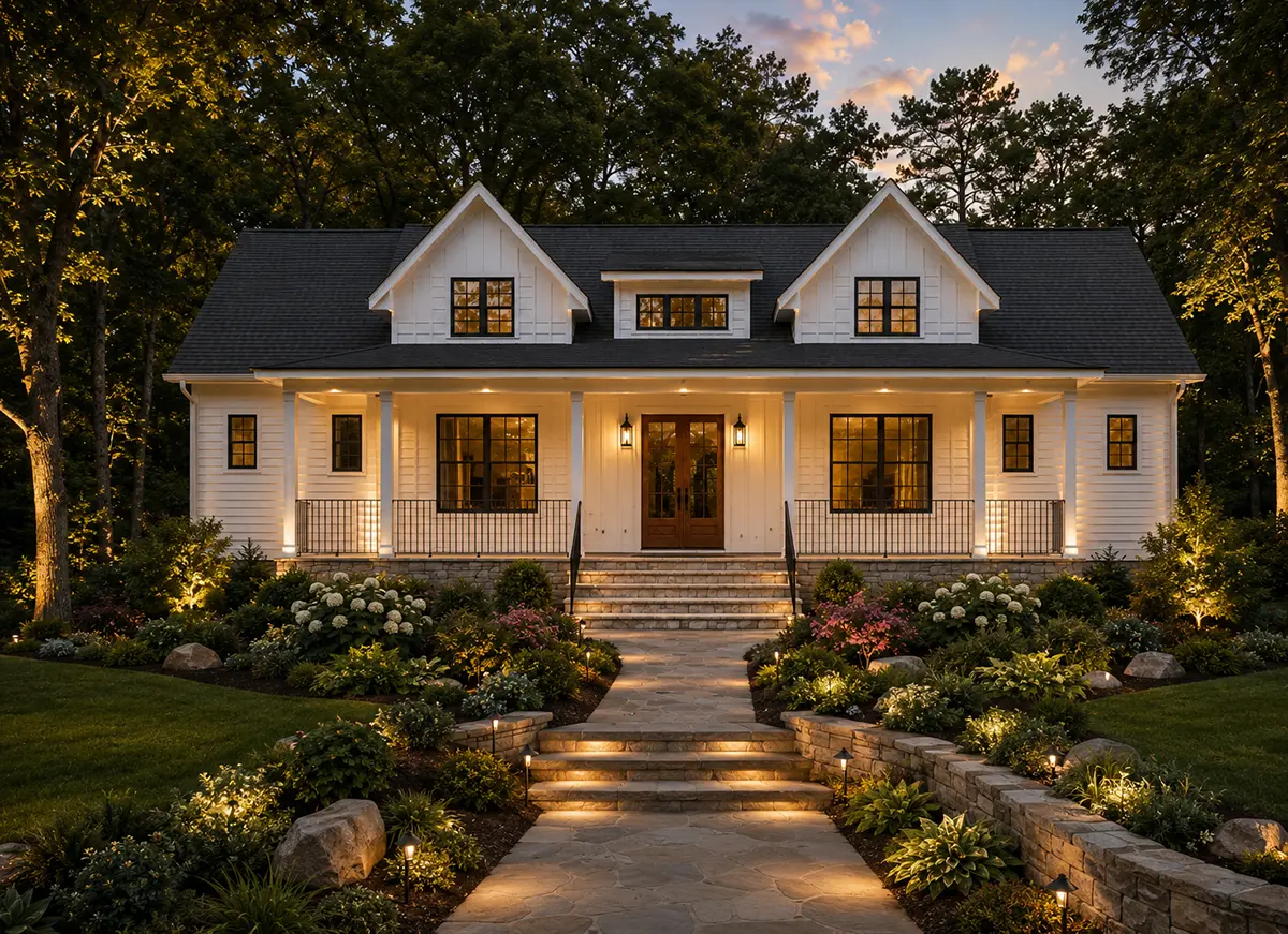 Main Images 3 – 1.5-Story House Plan 3669 ft²: 4 Beds, Home Office, 4.5 Baths, Open Floor Plan, 3-Car Garage — 11321R