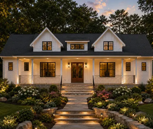 Thumbnail 1 – 1.5-Story House Plan 3669 ft²: 4 Beds, Home Office, 4.5 Baths, Open Floor Plan, 3-Car Garage — 11321R